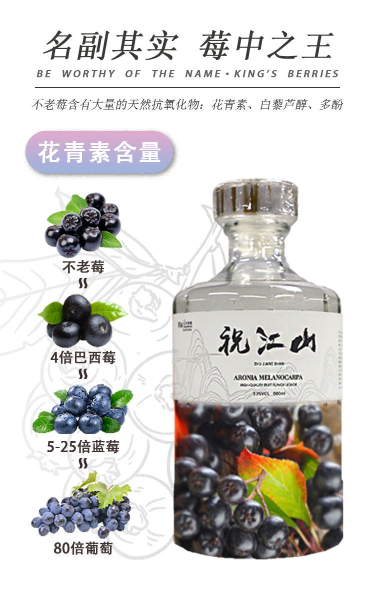 陶朱汇 不老莓蒸馏酒 53度 500ml